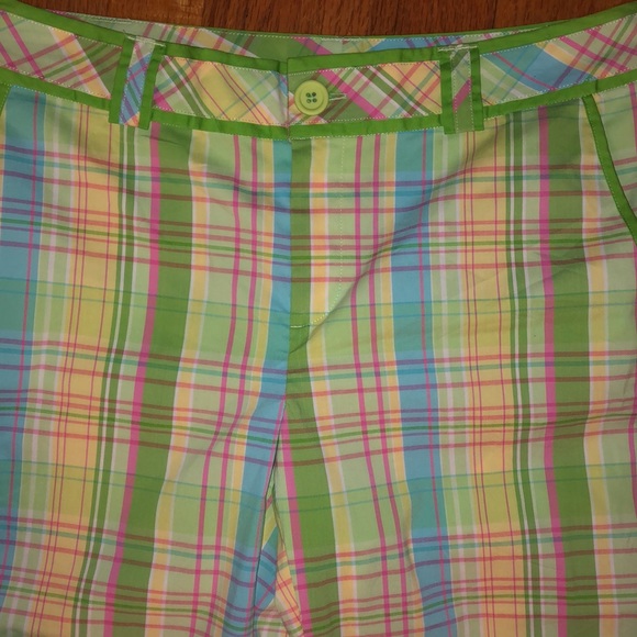 ☘️ 50% off GREEN! LILLY PULTIZER MAIN LINE FIT CROPPED PLAID PANTS 4 - Picture 2 of 5